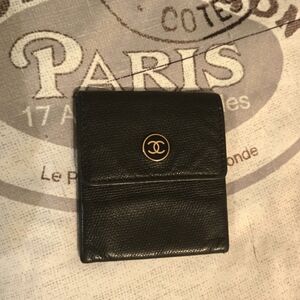 CHANEL Black Key & Card Holder